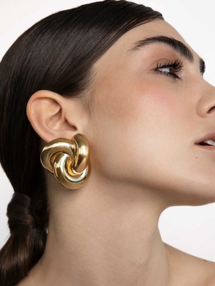 Boucles d'oreilles maxi noeud or XL - Genna - Vivynrosa