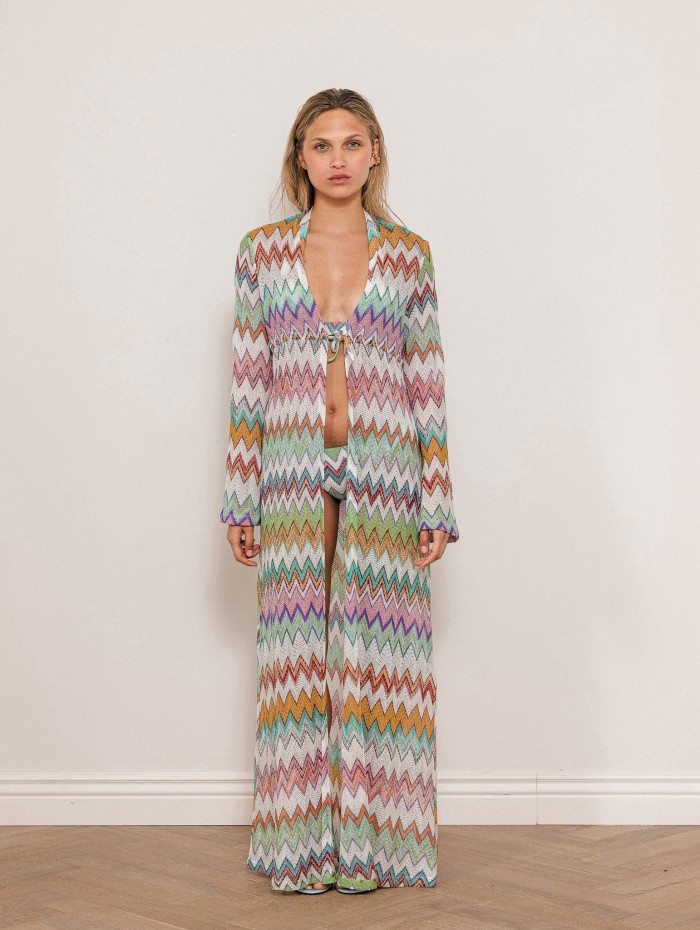 Paréo long en viscose multicouleur - Long cover up - Missoni