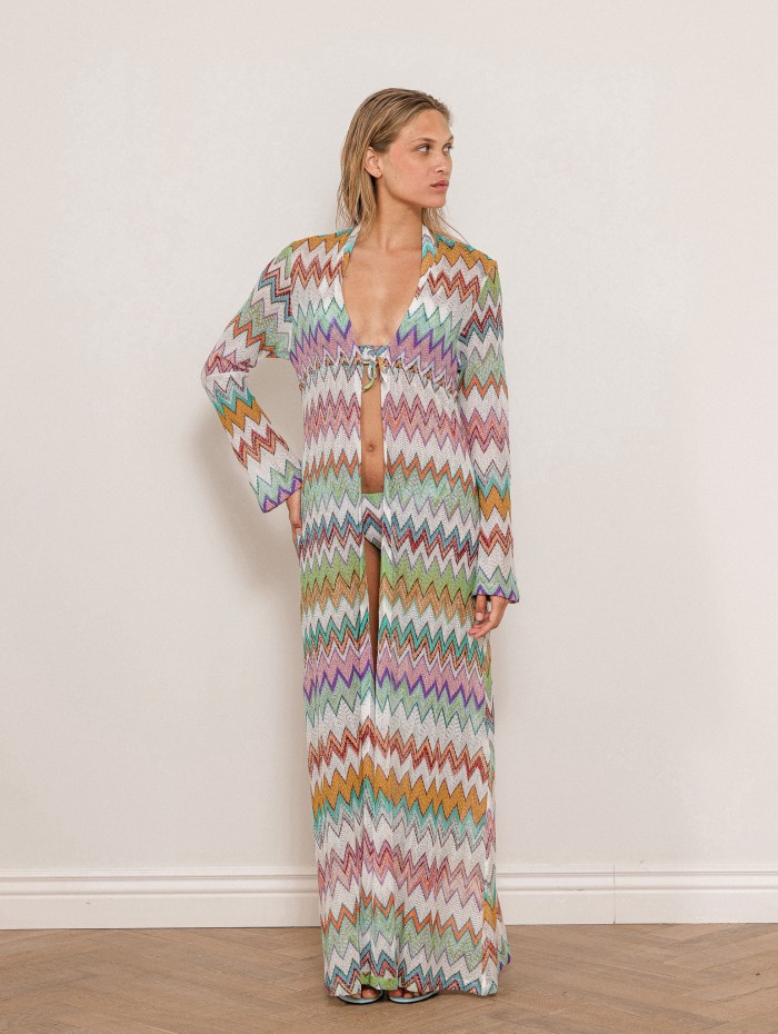 Paréo long en viscose multicouleur - Long cover up - Missoni
