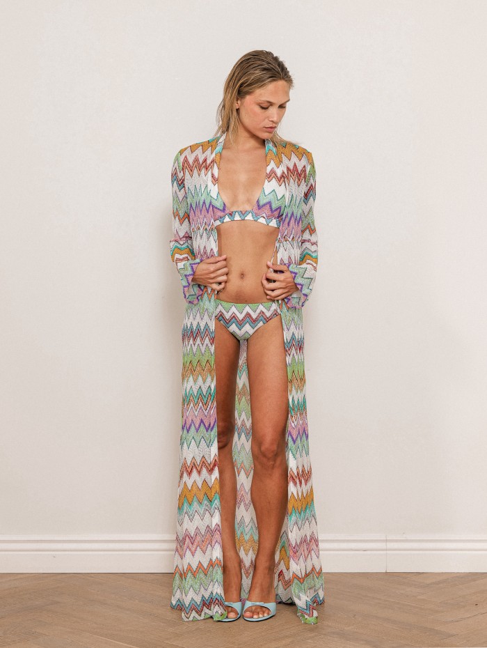 Paréo long en viscose multicouleur - Long cover up - Missoni