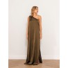 Robe charmeuse une épaule kaki - Mona - 26 Avenue