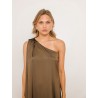 Robe charmeuse une épaule kaki - Mona - 26 Avenue