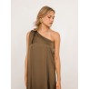 Robe charmeuse une épaule kaki - Mona - 26 Avenue