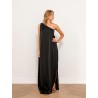 Robe charmeuse une épaule noire - Mona - 26 Avenue
