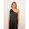 Robe charmeuse une épaule noire - Mona - 26 Avenue