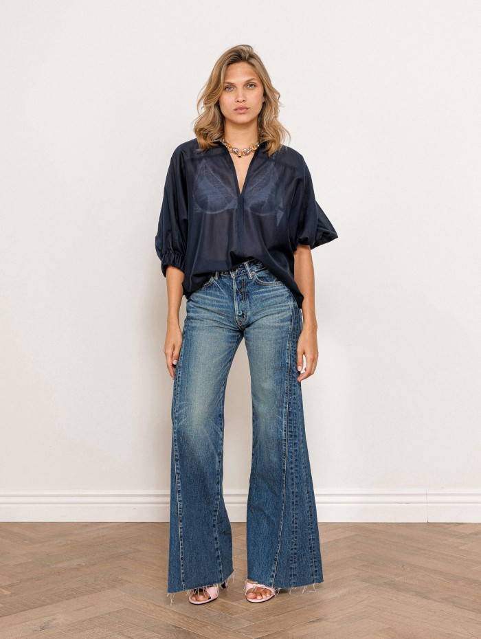 Jean wild leg en denim japonais - Katano wild horses - Boro denim