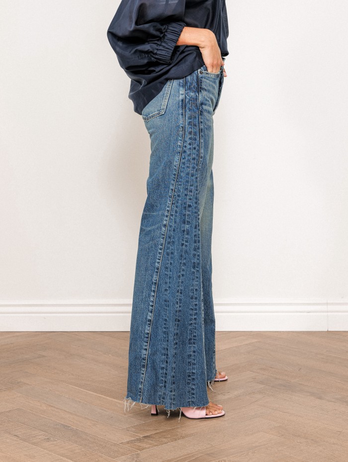 Jean wild leg en denim japonais - Katano wild horses - Boro denim