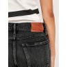 Jean tapered en toile japonaise noire délavée - Okayama - Boro denim