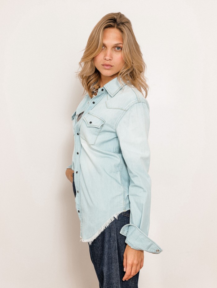 Chemise en denim japonais - Sora - Boro denim