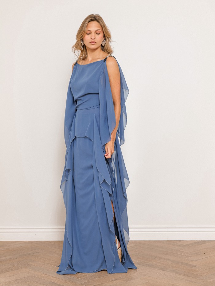 Robe longue en soie - Ruffles long dress - Lanvin