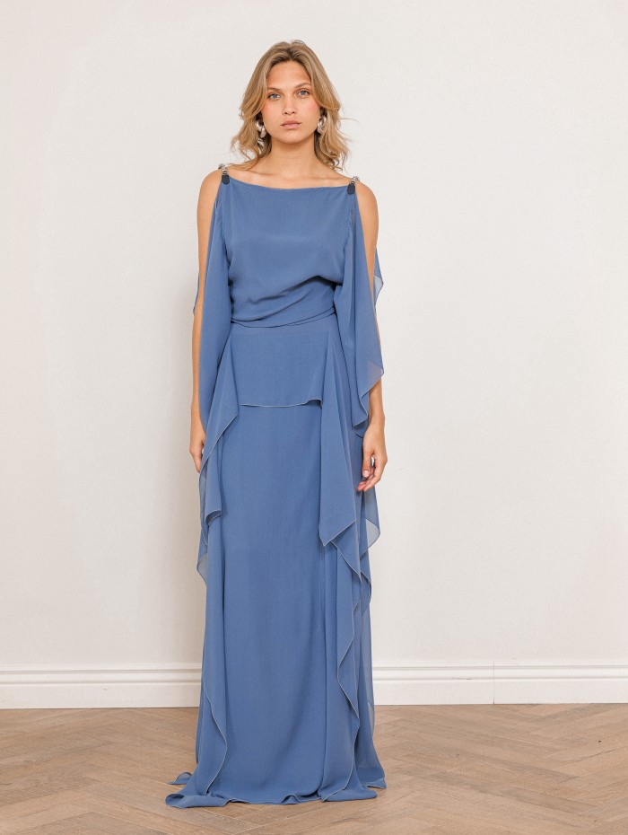 Robe longue en soie - Ruffles long dress - Lanvin