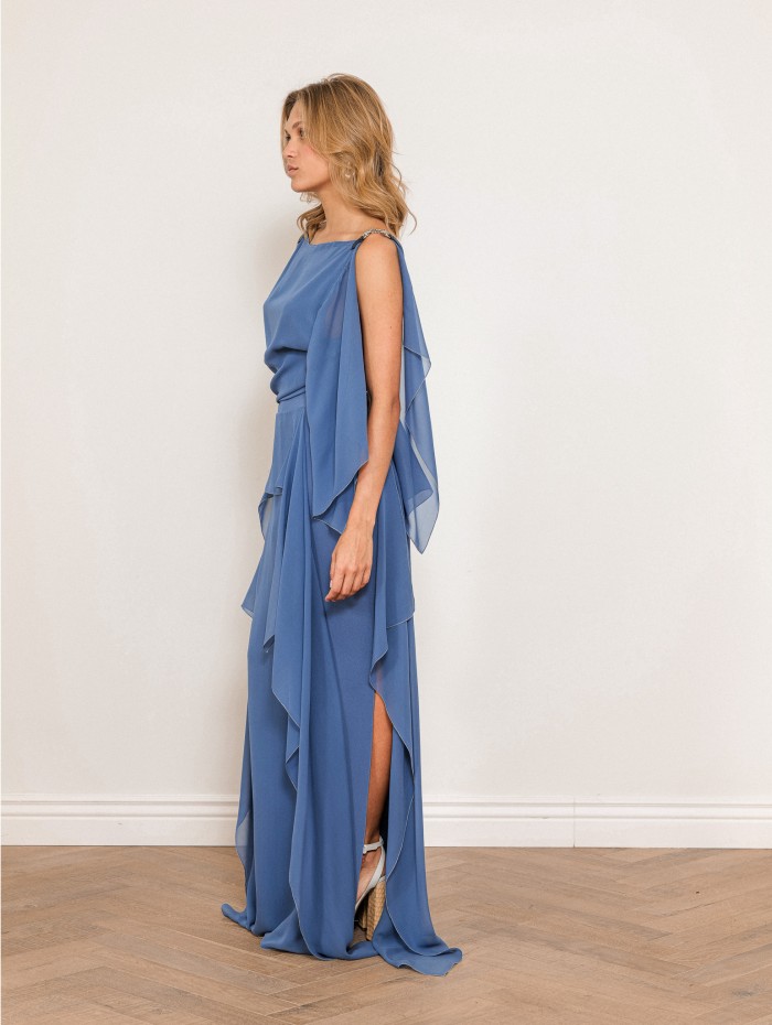 Robe longue en soie - Ruffles long dress - Lanvin