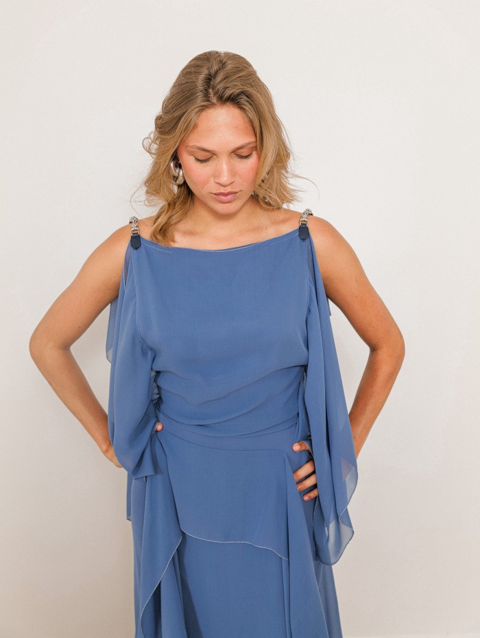 Robe longue en soie - Ruffles long dress - Lanvin