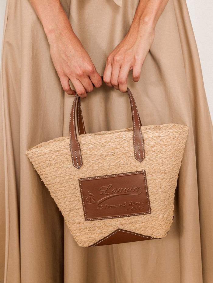Sac en paille et en cuir - Catch - Lanvin
