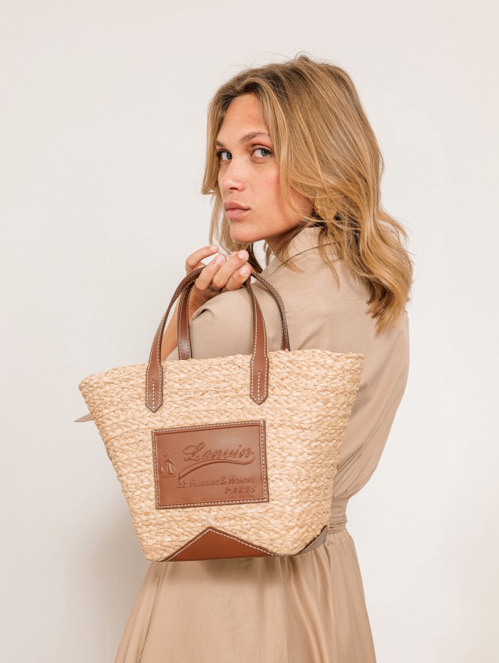 Sac en paille et en cuir - Catch - Lanvin