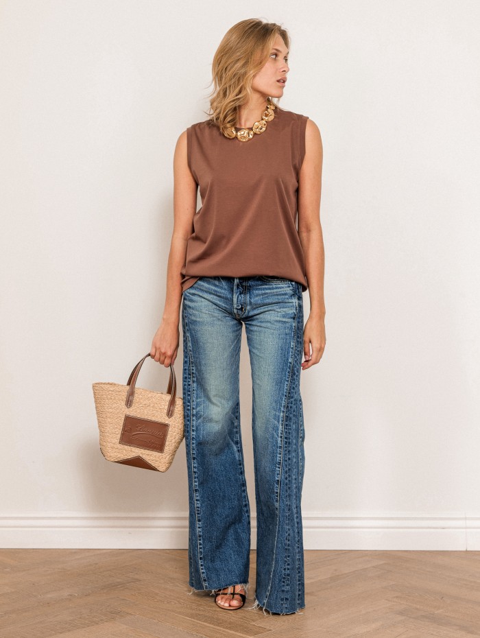 Sac en paille et en cuir - Catch - Lanvin
