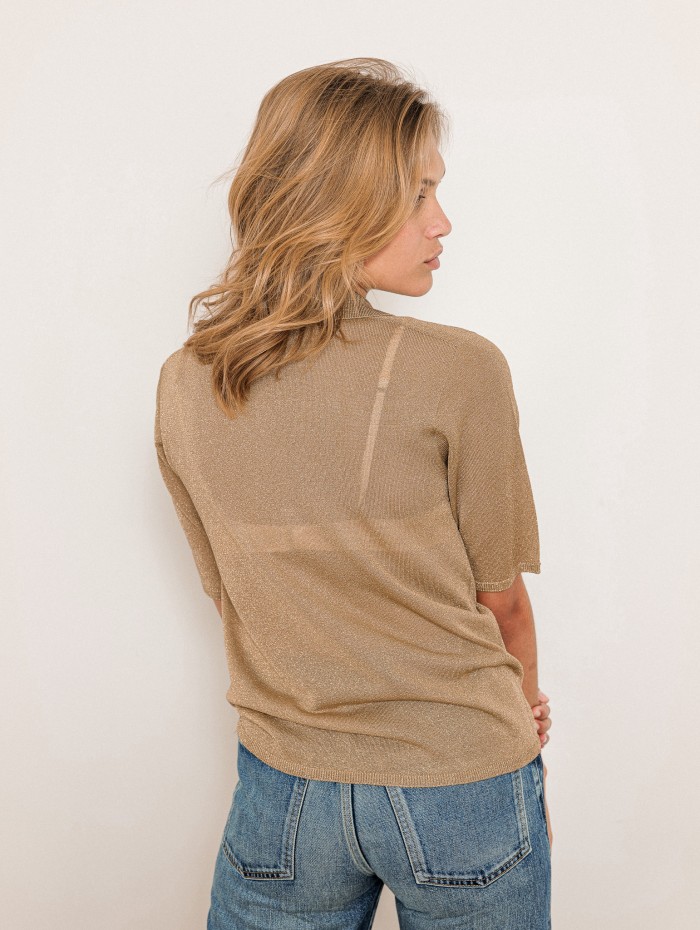 Polo en maille - Gold - Majestic Filatures