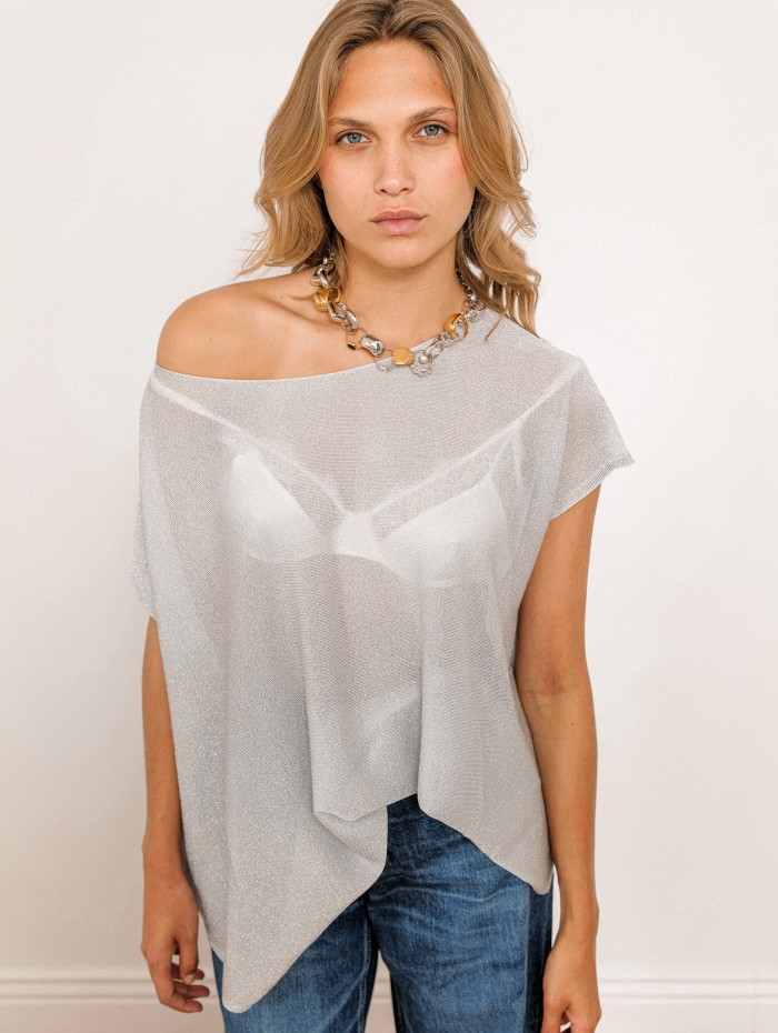 Polo en maille - Argent - Majestic Filatures