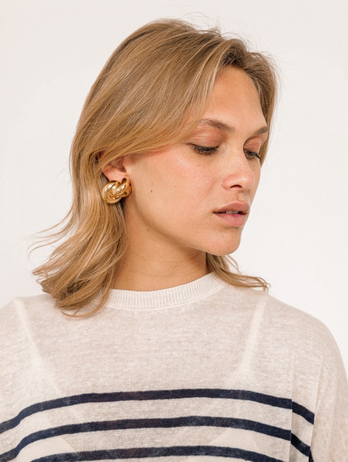 Boucles d'oreilles noeud or - Loli - Vivynrosa