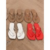 Tongs rouges vernies - Square toe lilly - Tkees