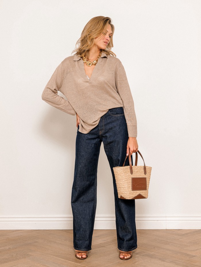 Polo beige - Lin - Majestic Filatures