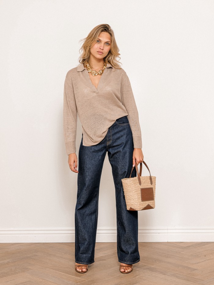 Polo beige - Lin - Majestic Filatures