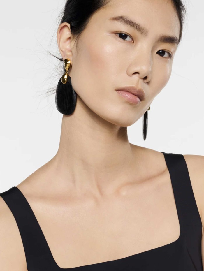 Boucles d'oreilles grand modèle - Bois solstice - Goosens Paris