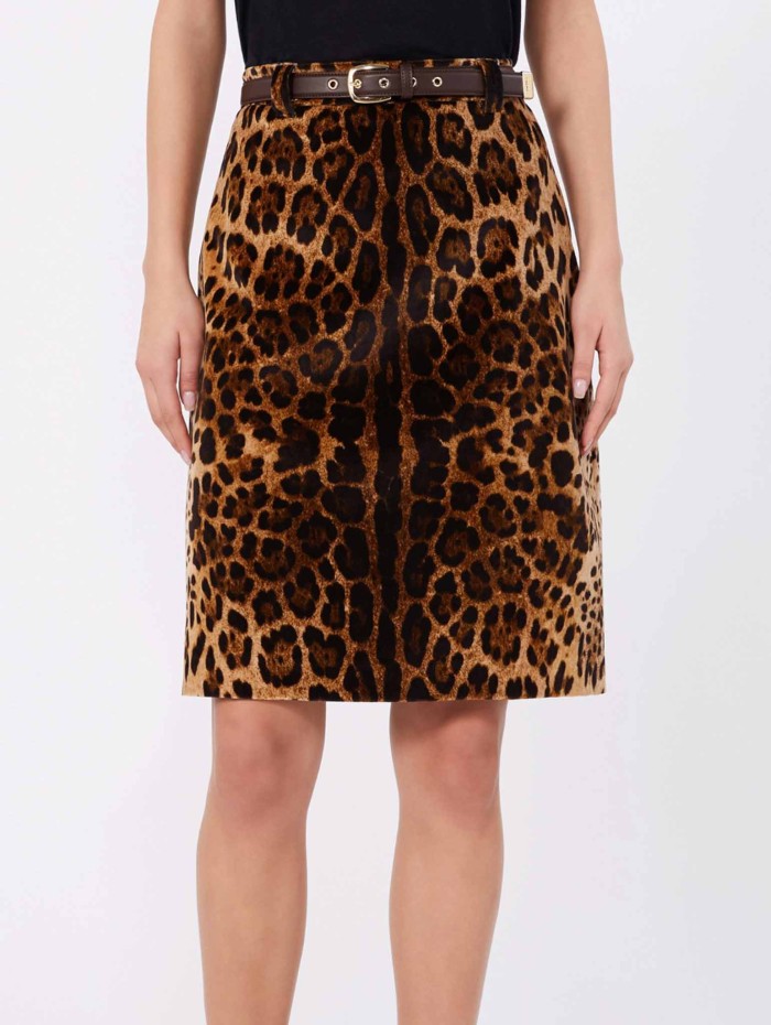 Jupe en velours léopard - Falange - Max Mara