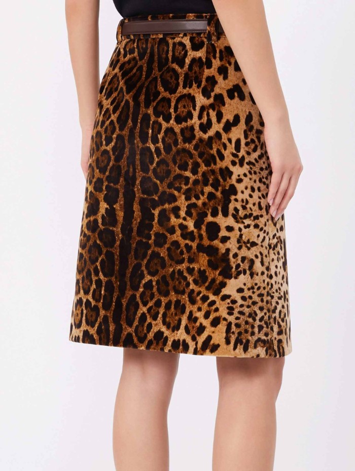 Jupe en velours léopard - Falange - Max Mara