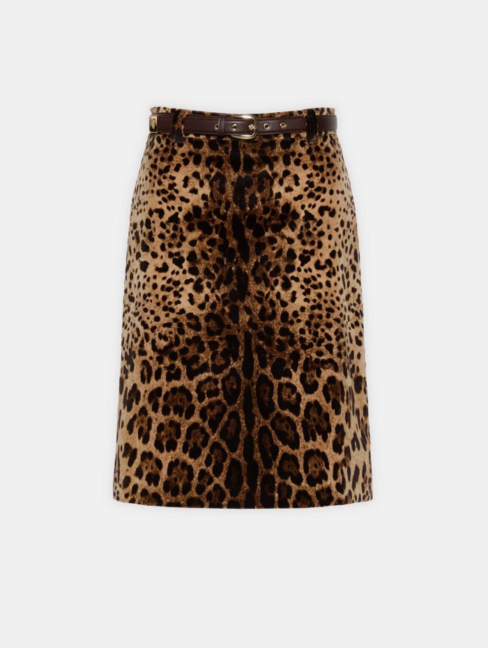 Jupe en velours léopard - Falange - Max Mara