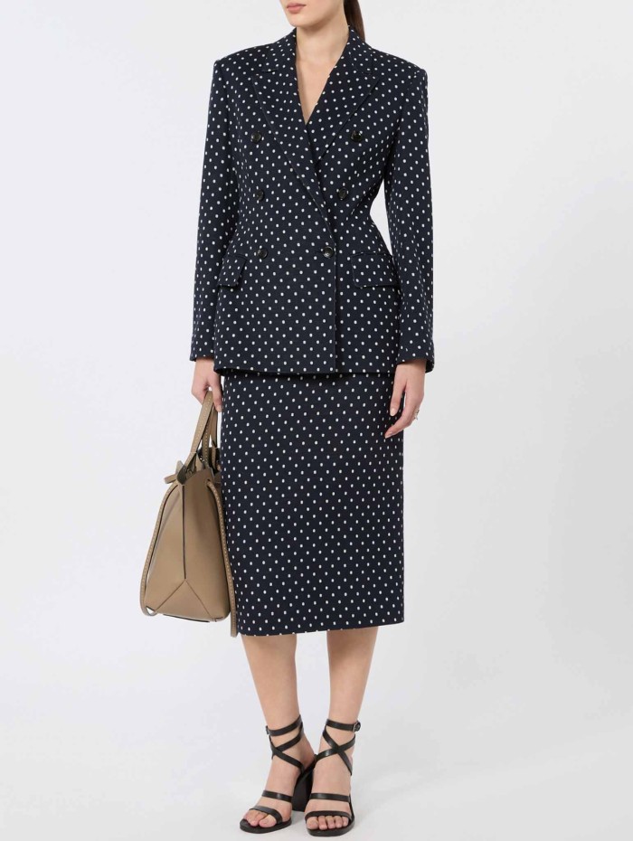 Jupe midi en jersey à pois navy - Adati - Max mara