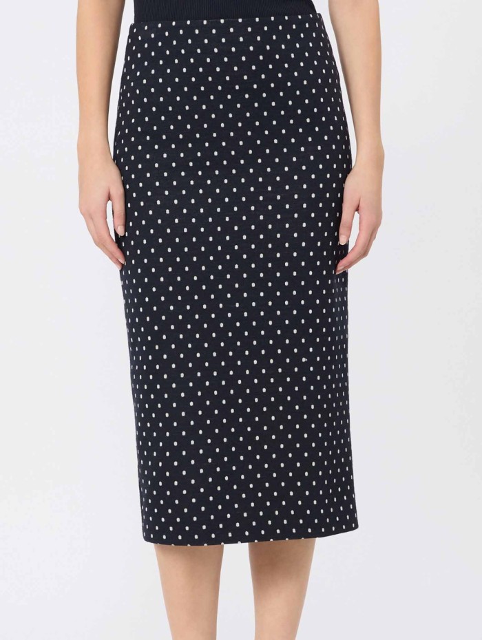 Jupe midi en jersey à pois navy - Adati - Max mara