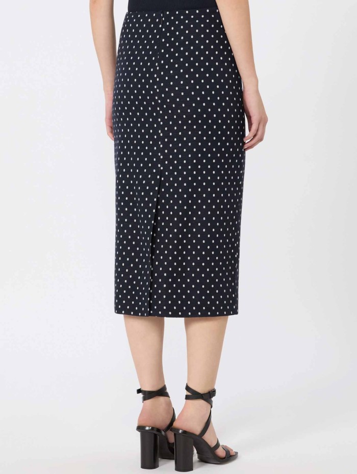 Jupe midi en jersey à pois navy - Adati - Max mara