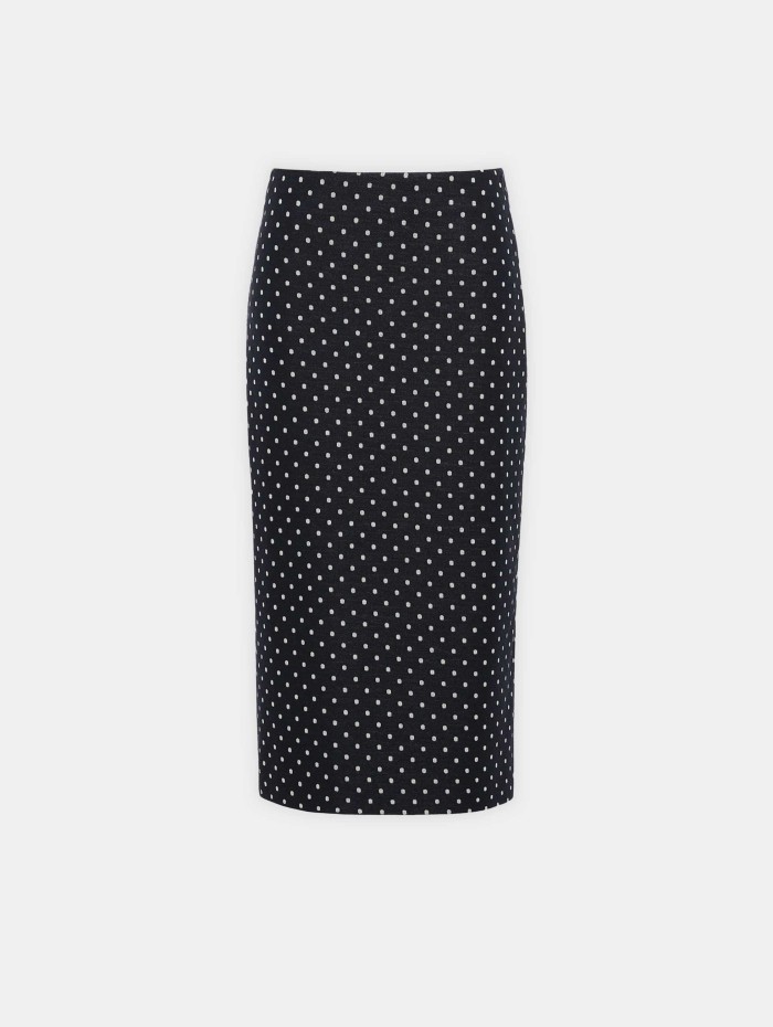 Jupe midi en jersey à pois navy - Adati - Max mara