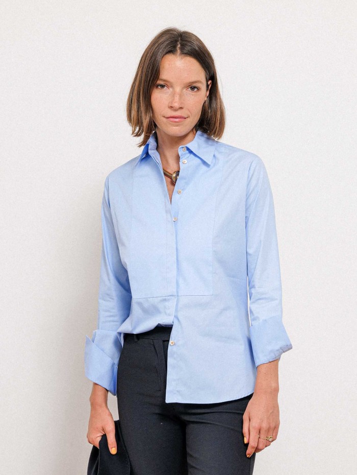 Chemise bleue à plastron - Romy - 26 Avenue