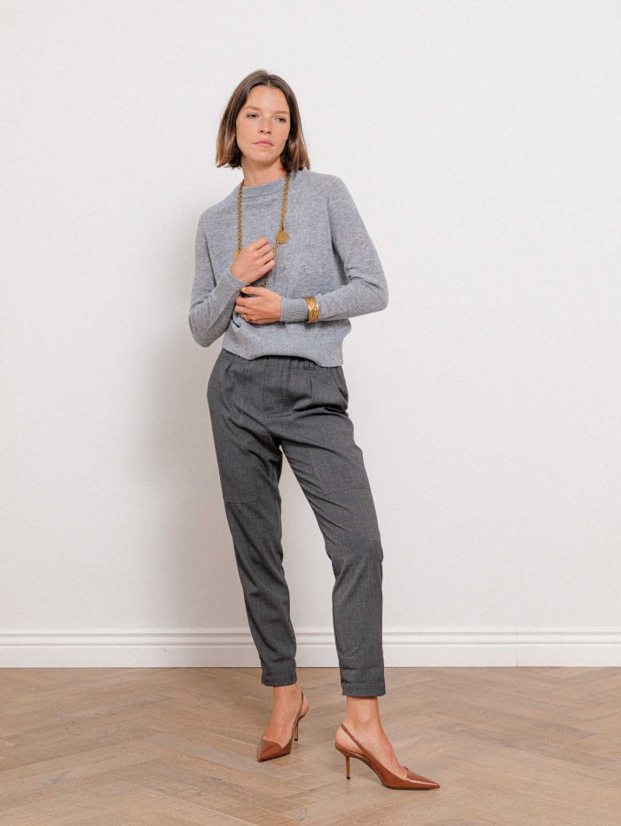 Pantalon gris à fronces - Alba - 26 Avenue