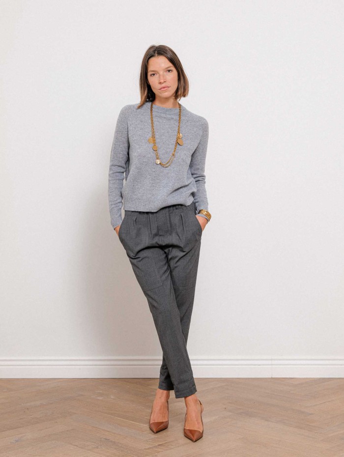 Pantalon gris à fronces - Alba - 26 Avenue