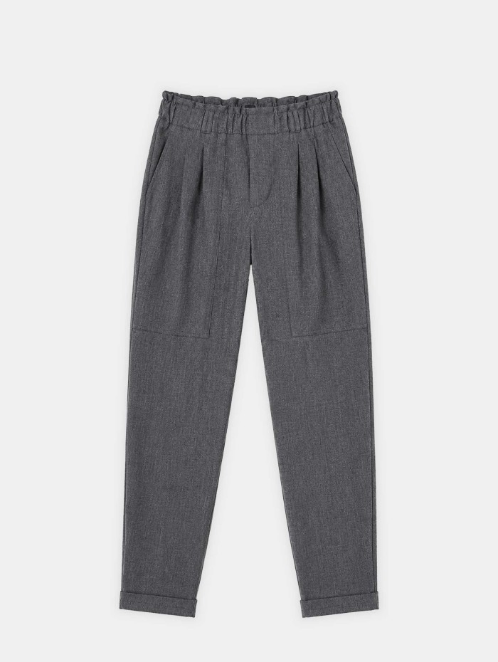 Pantalon gris à fronces - Alba - 26 Avenue