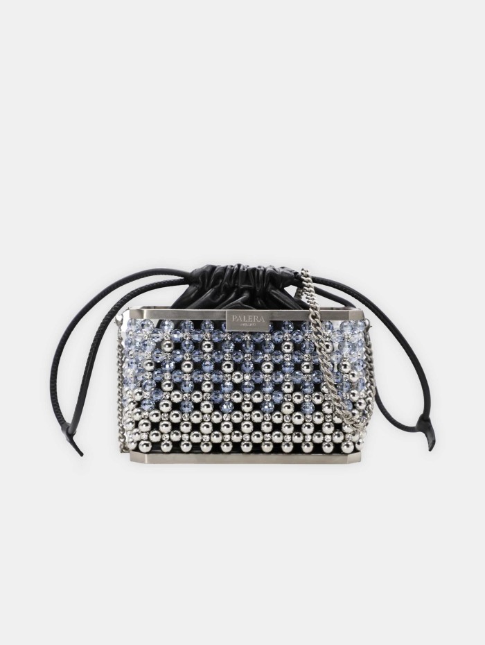 Sac crystal silver et bleu - Amelia brass - Palera Milano
