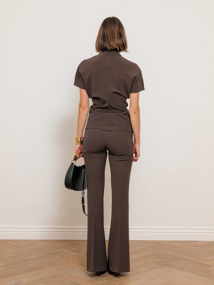 Pantalon évasé marron - Livia - 26 Avenue