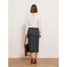 Jupe midi en jersey à pois navy - Adati - Max mara