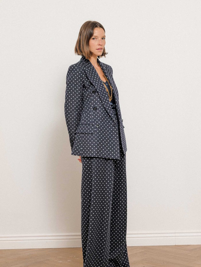 Blazer en jersey à pois navy - Valvola - Max mara