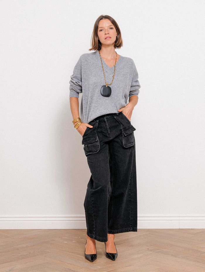 Pantalon Cargo Osaka Boro en Denim Japonais | 100% Coton
