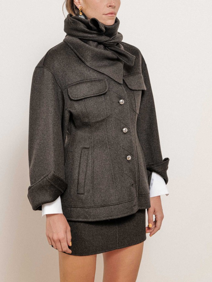 Veste en laine avec étole Calcio | Max Mara