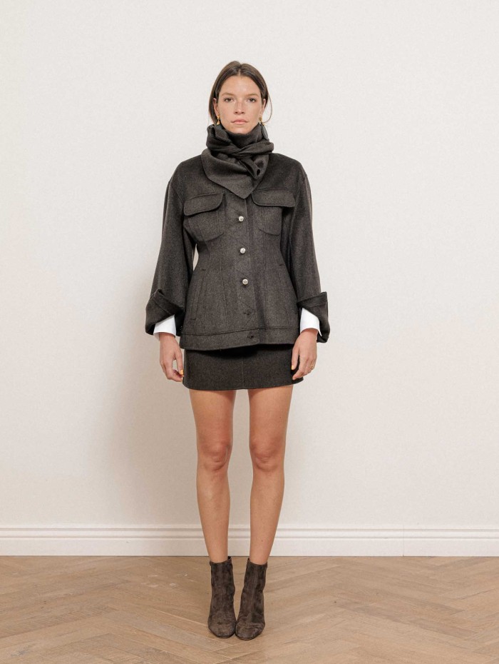 Veste en laine avec étole Calcio | Max Mara