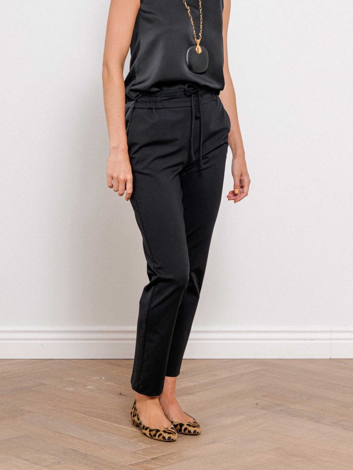 Pantalon en maille Milano stretch noir - Paola - 26 Avenue