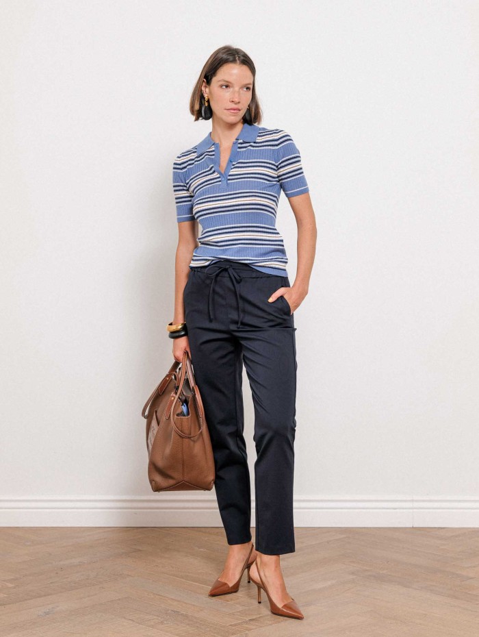 Pantalon en maille Milano stretch navy - Paola - 26 Avenue
