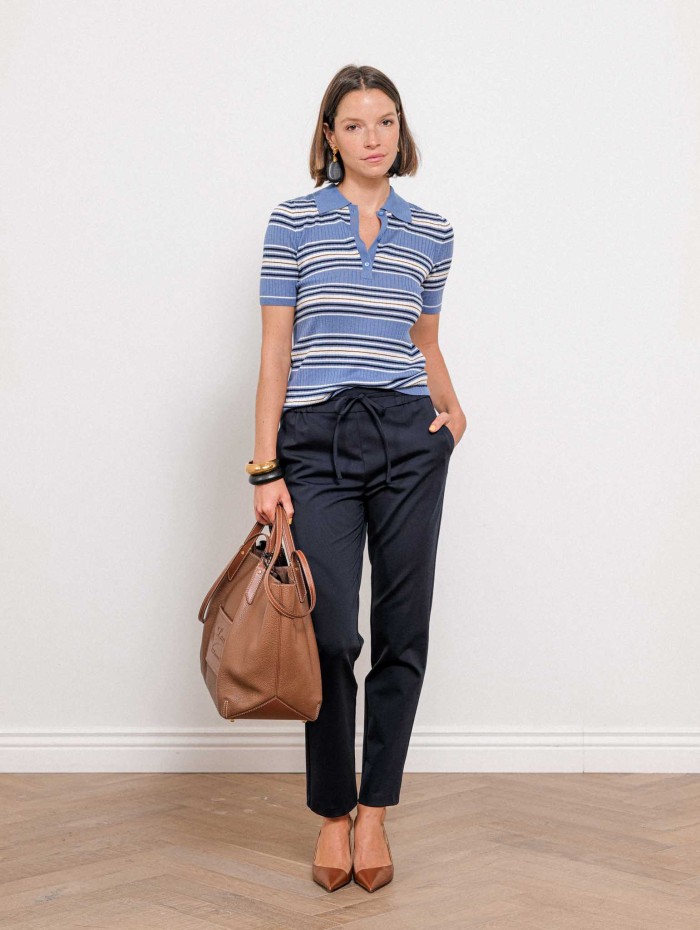 Pantalon en maille Milano stretch navy - Paola - 26 Avenue