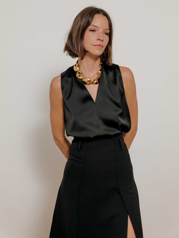 Jupe droite noire - Ava - 26 Avenue