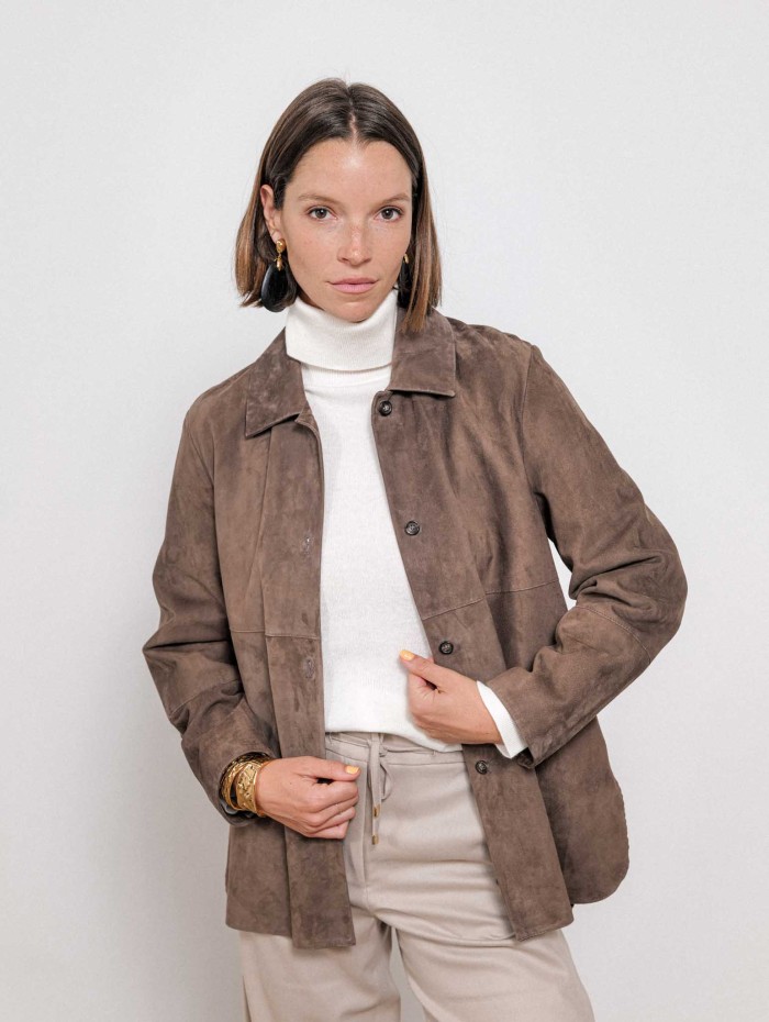 Veste en cuir d’agneau suédé Gocce | Max Mara